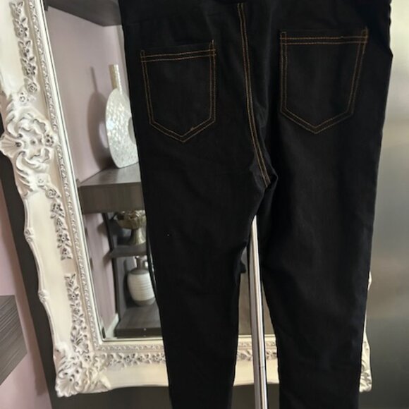 AZ Women's Zipper Detail Blue Jeans Leggings - Picture 3 of 4